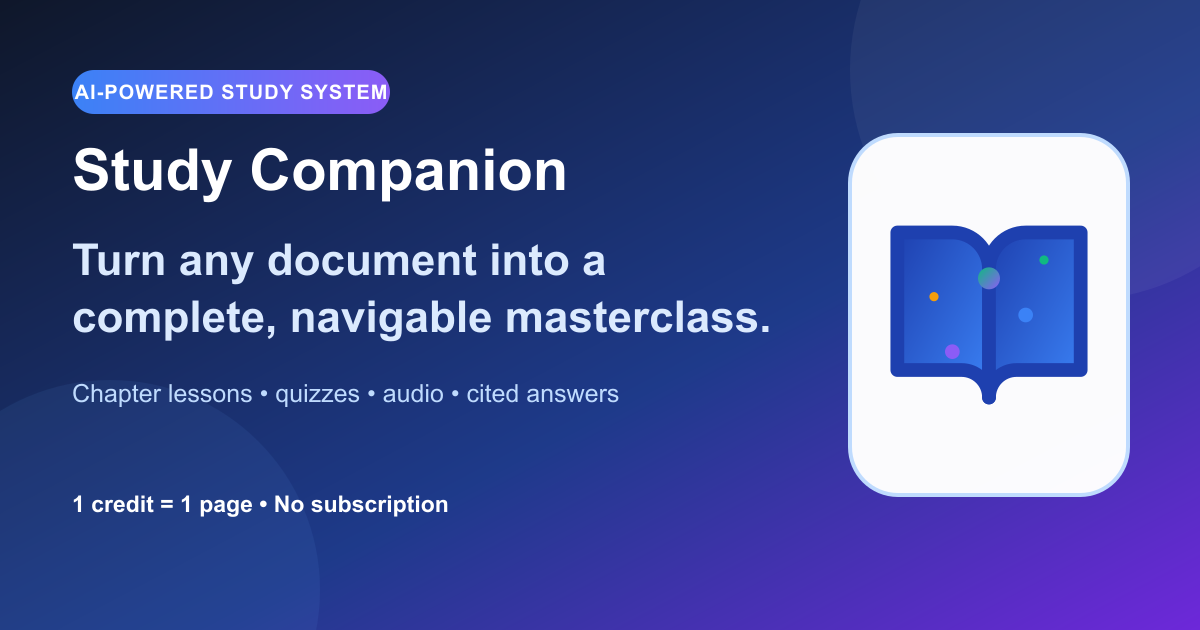 Study Companion — AI Study Companion App | PDF to Audio, AI Study Guide ...