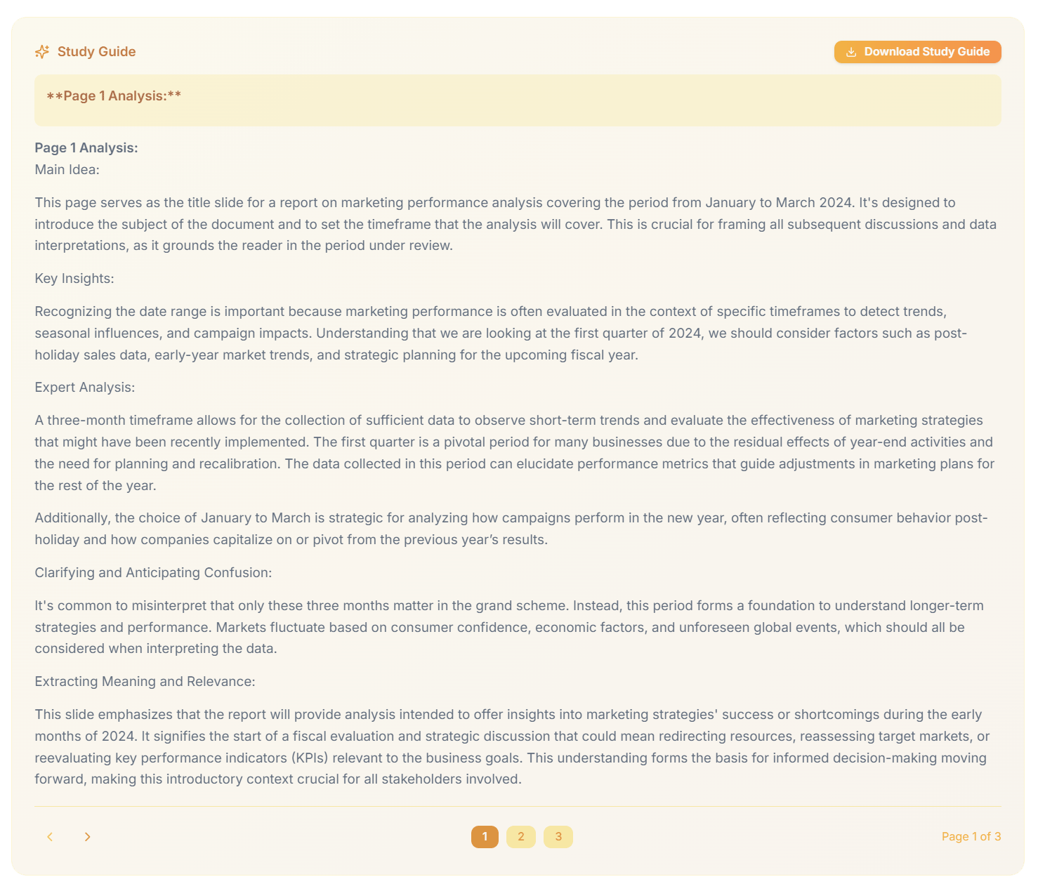 Online study guide interface showing both in-app and downloadable options